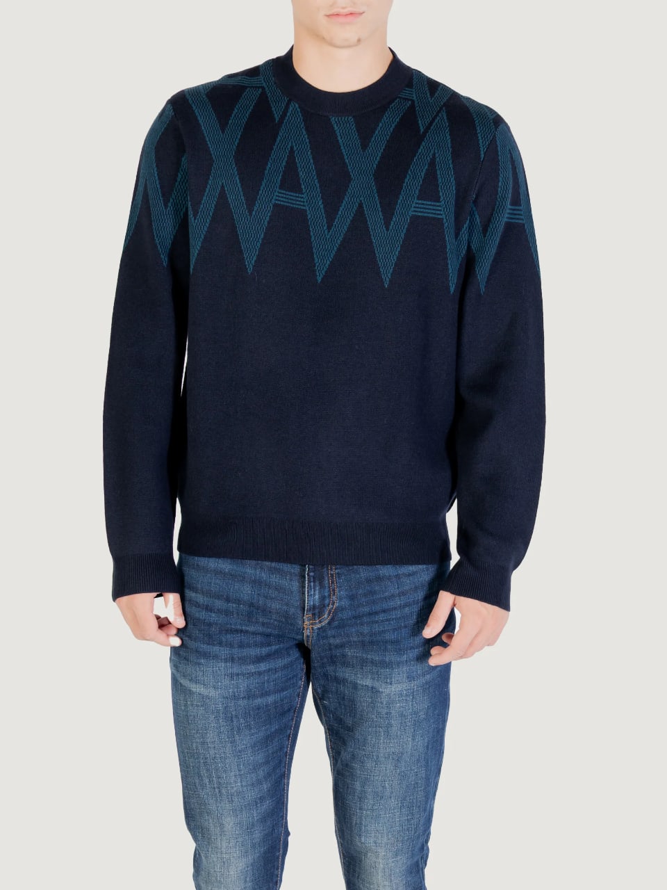 Armani Exchange Pullover Jacquard Blu Navy