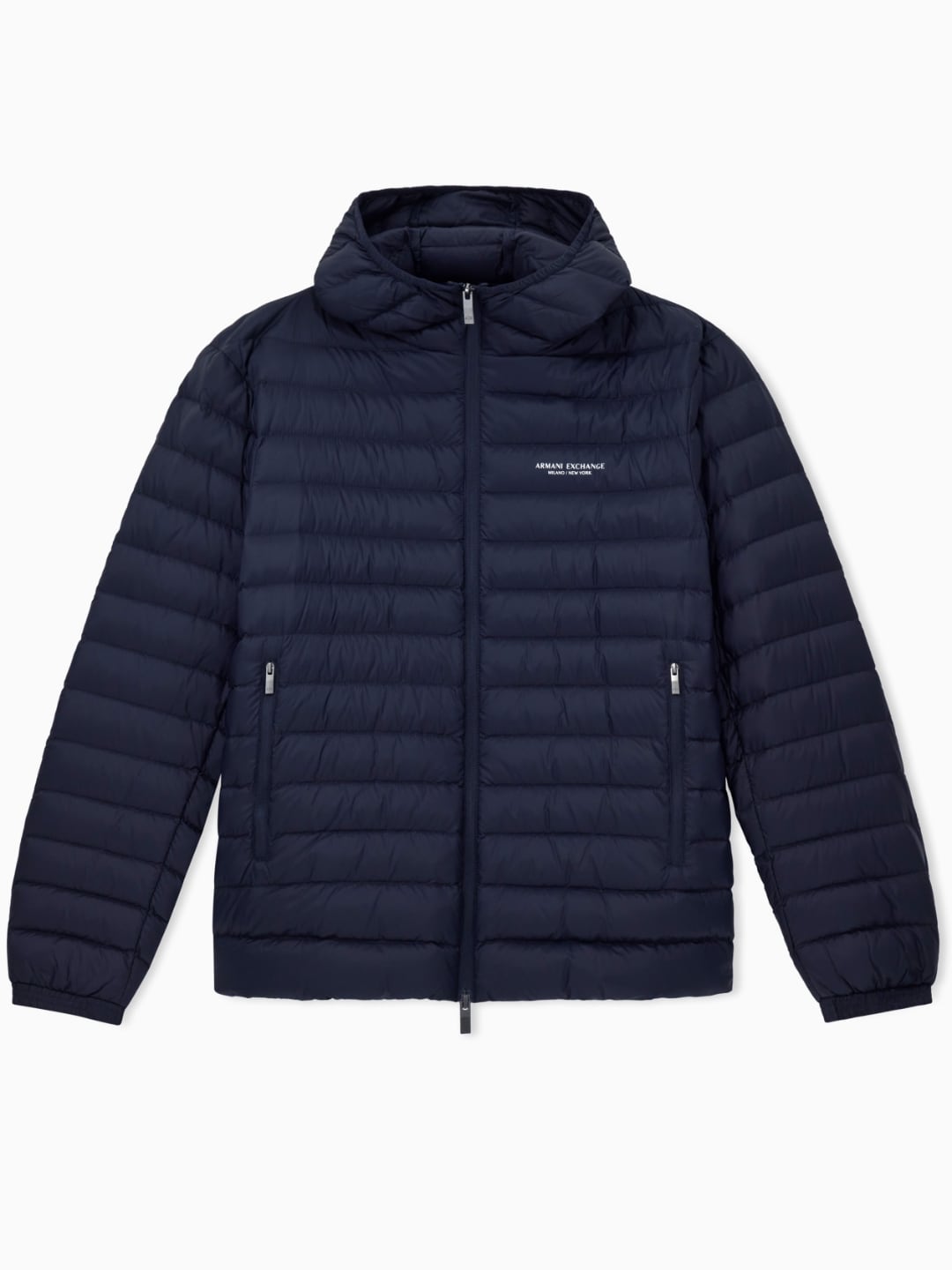 Armani Exchange Piumino Fullzip con Cappuccio Blu