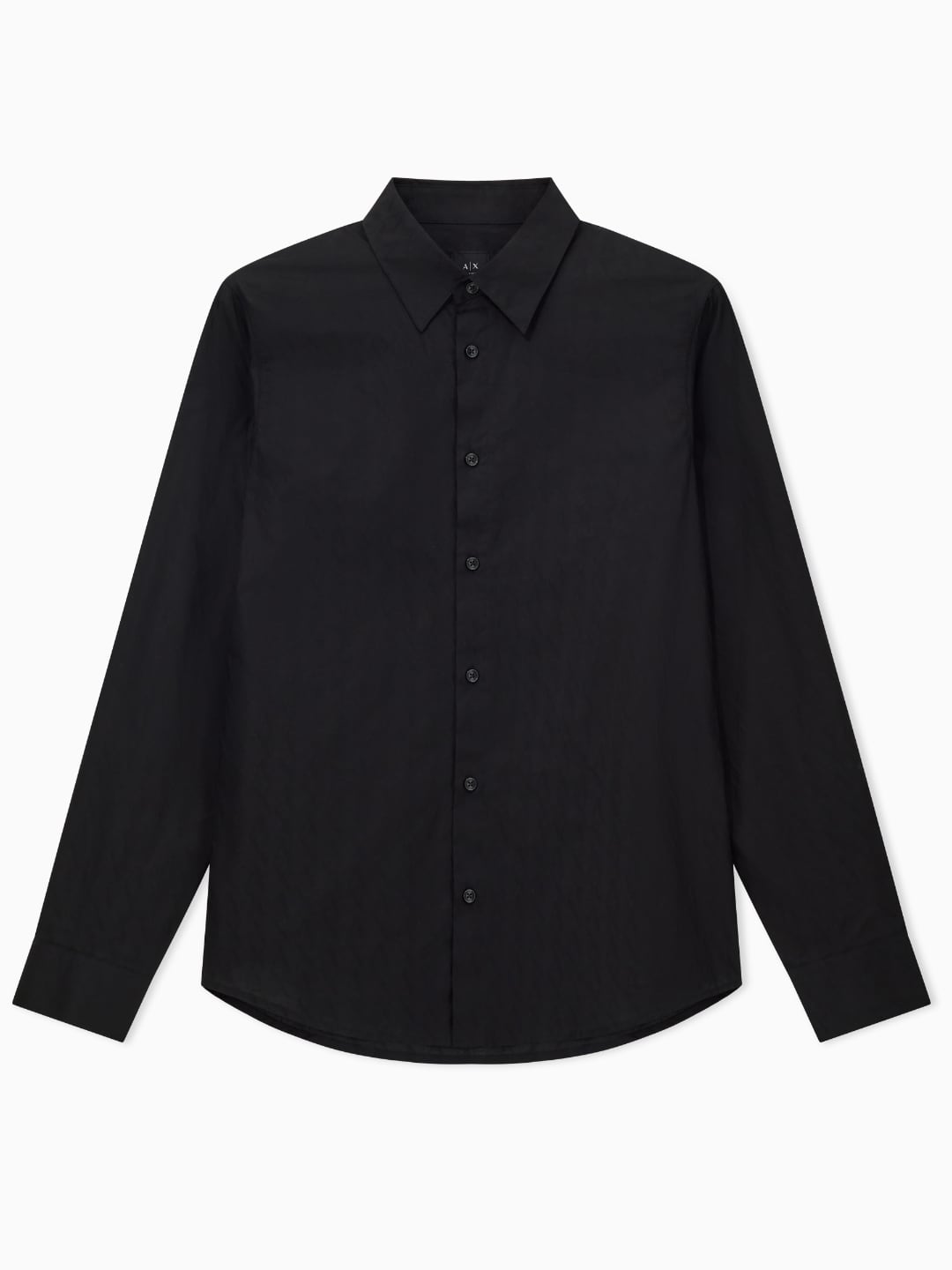 Armani Exchange Camicia Regular fit in cotone Jacquard Nero