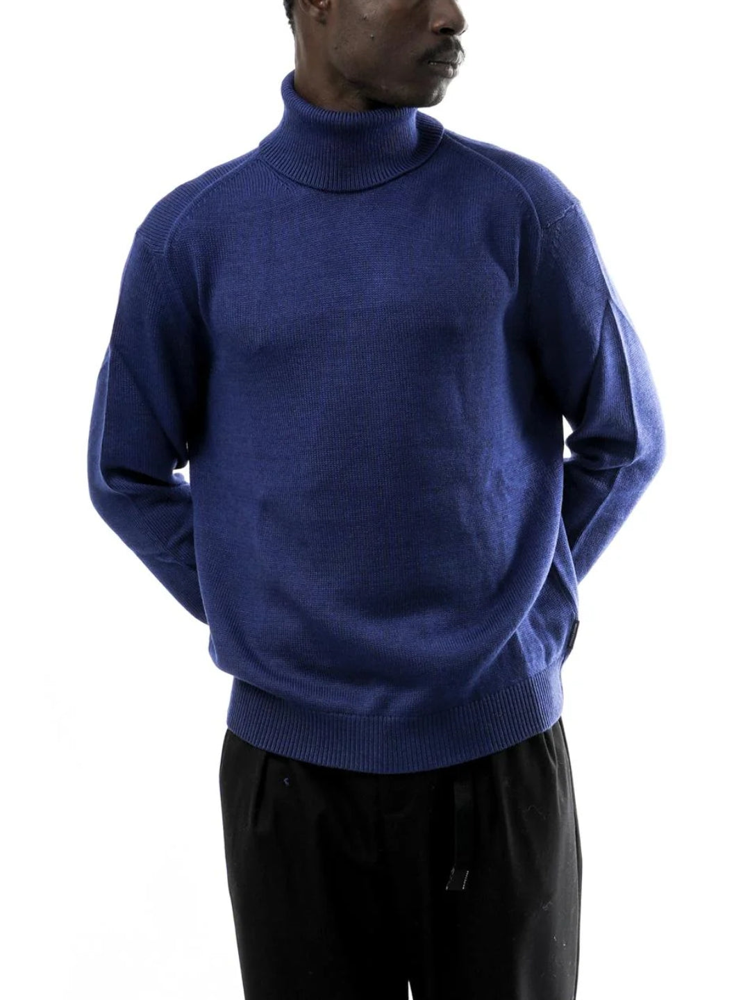 Armani Exchange Maglione in Misto Lana Blu Melange
