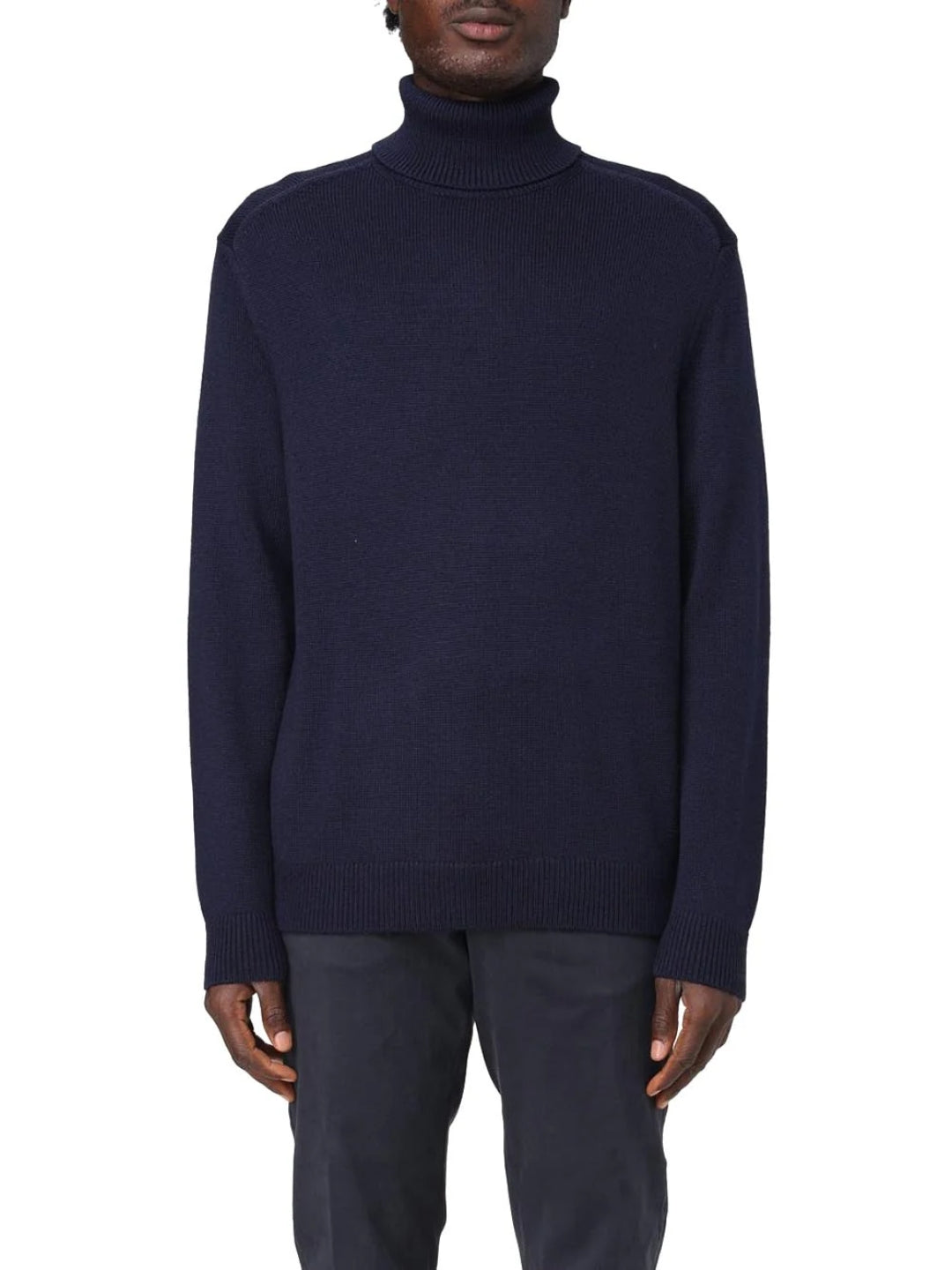 Armani Exchange Maglione in Misto Lana Blu Navy