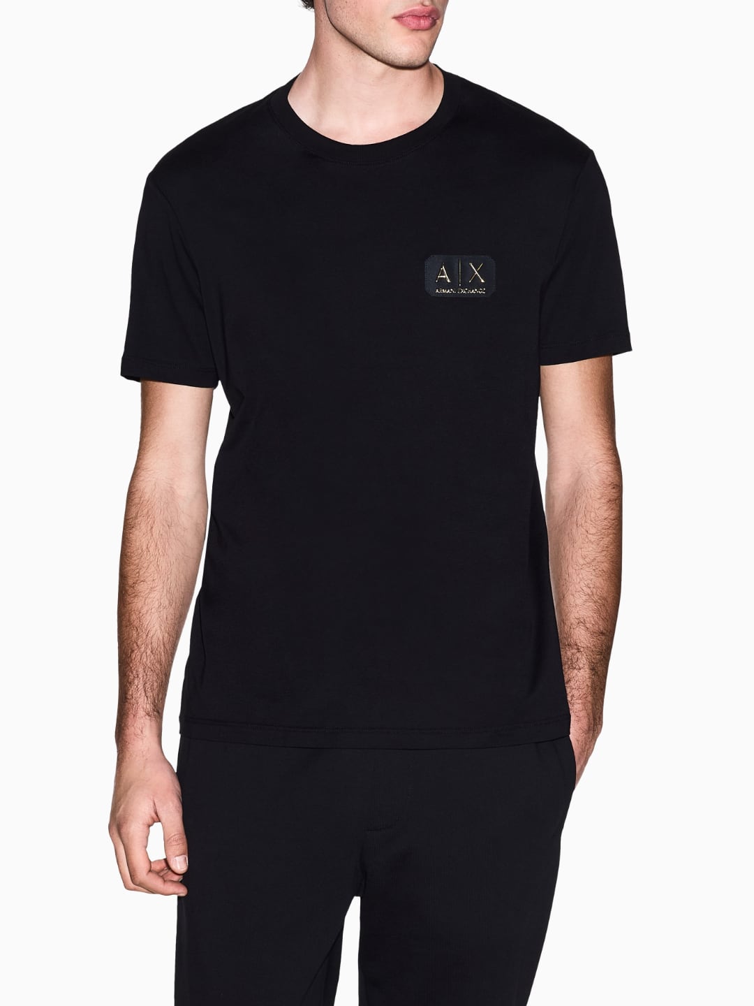 Armani Exchange T-shirt Regular Fit Con Patch Logo Nero