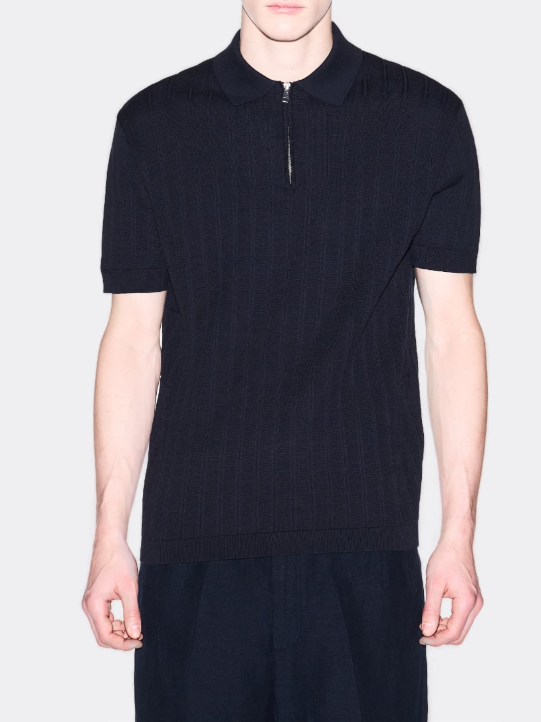 Armani Exchange Polo In Maglia Di Cotone Essential Blu Navy