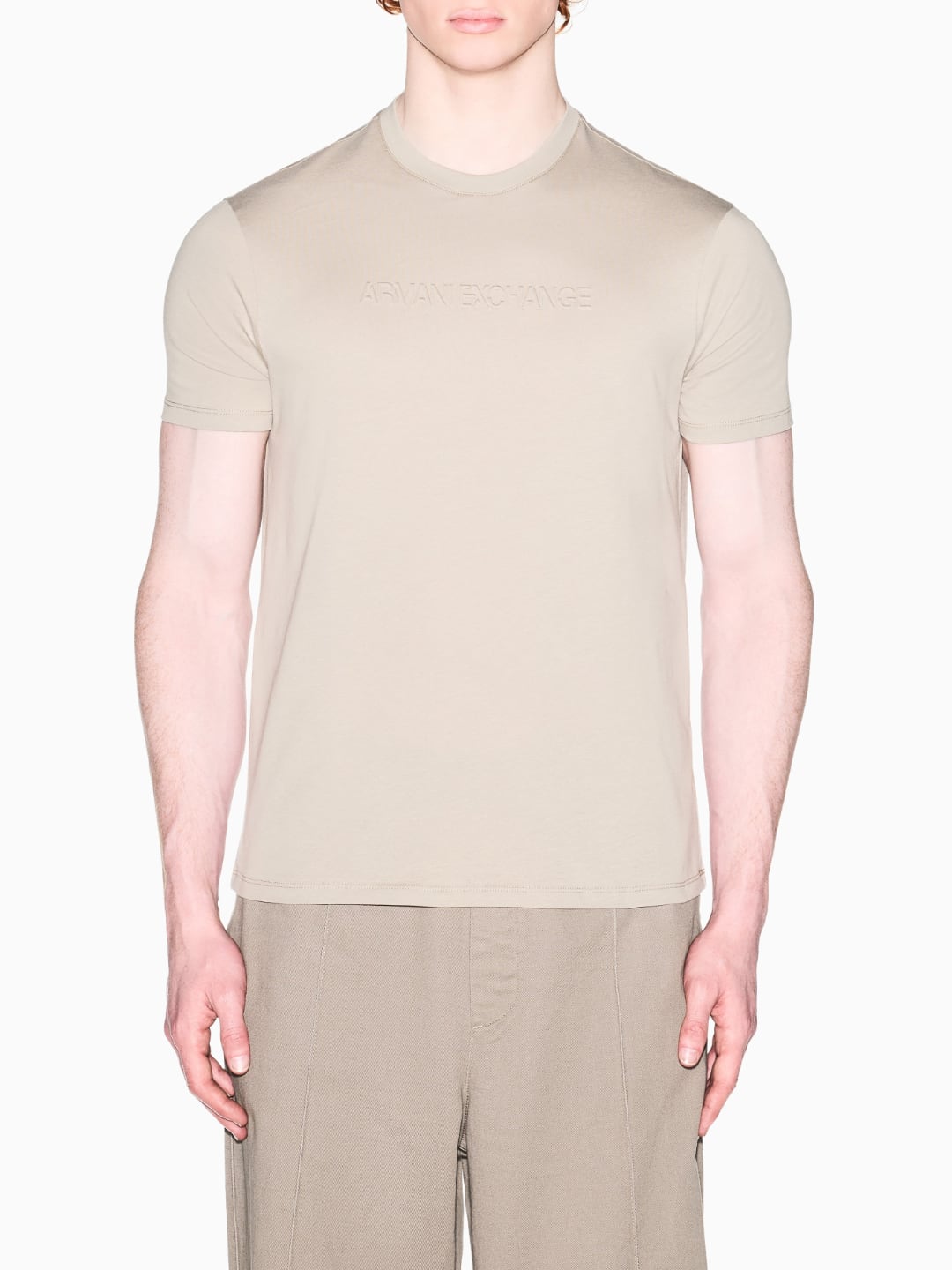 Armani Exchange T-shirt Slim Fit In Jersey Di Cotone Verde Winter Twig