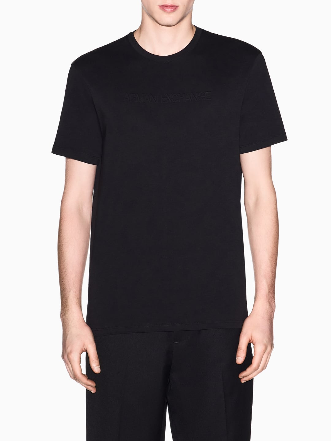 Armani Exchange T-shirt Slim Fit In Jersey Di Cotone Nero
