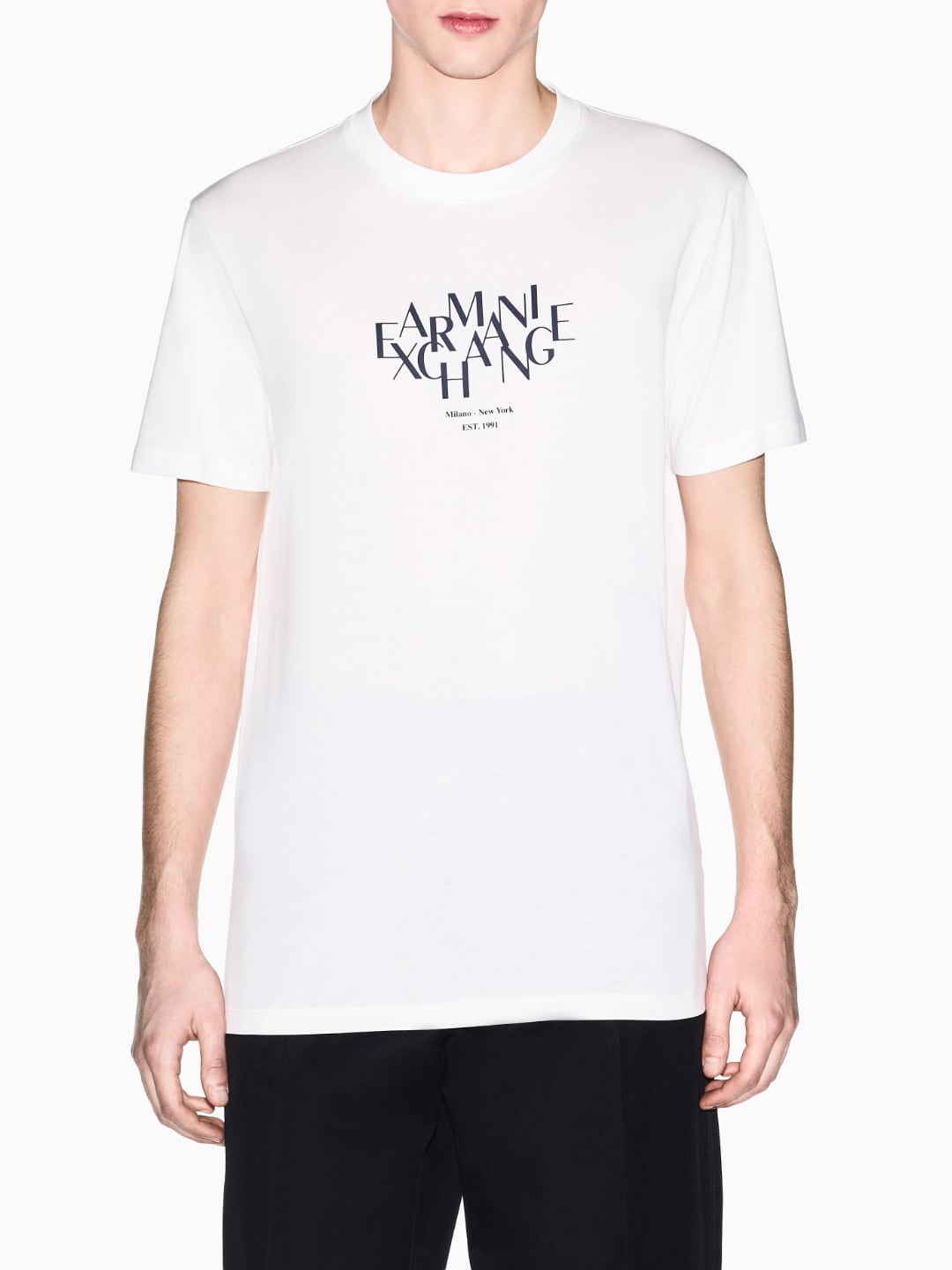 Armani Exchange T-shirt Regular Fit In Jersey Di Cotone Tinta Unita Bianco