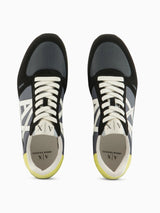 Sneaker logo A/X laterale in eco-suede, mesh e nylon Col Giallo