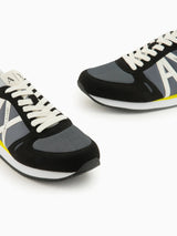 Sneaker logo A/X laterale in eco-suede, mesh e nylon Col Giallo