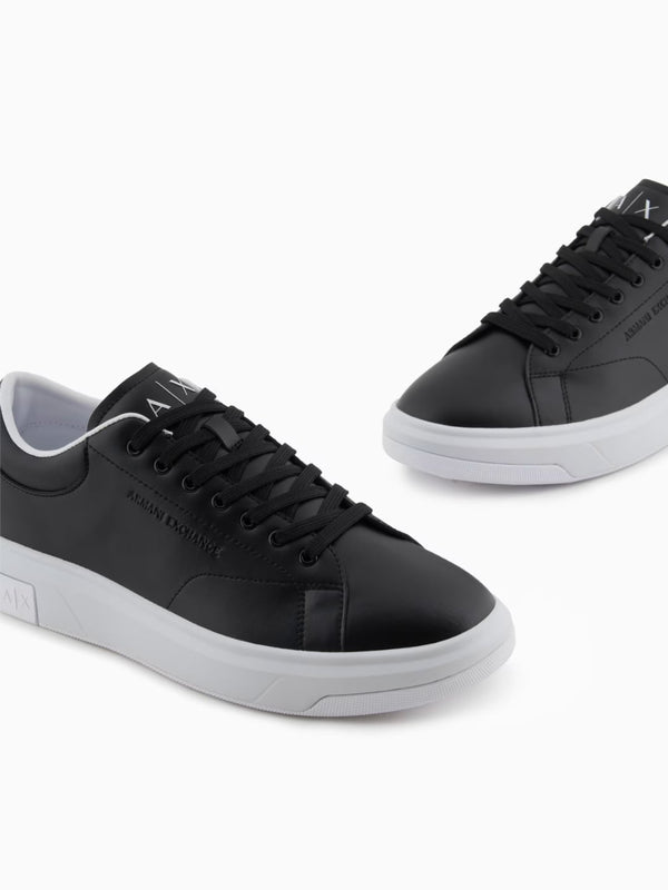 Sneaker in action leather logo A/X su suola Nero