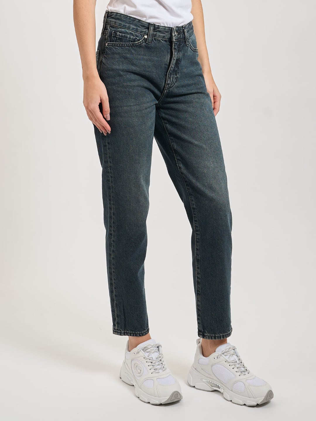 Armani Exchange Jeans donna Straight fit Blue Denim Lavaggio Grigio