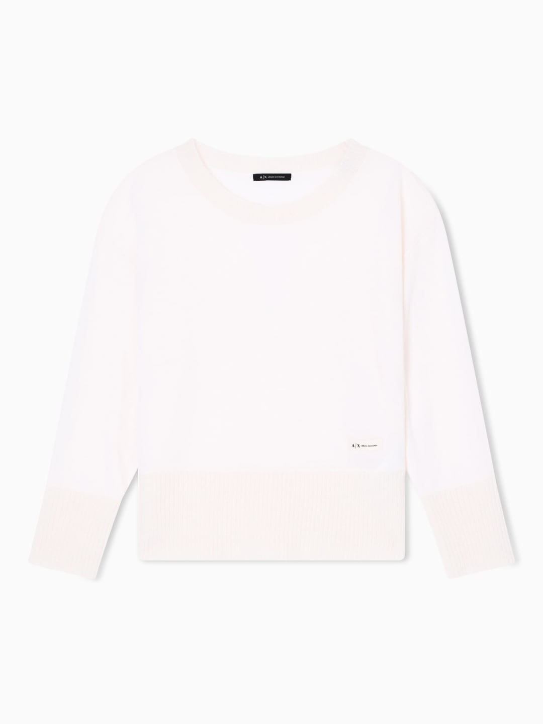 Armani Exchange Maglione in Filato Misto Bianco