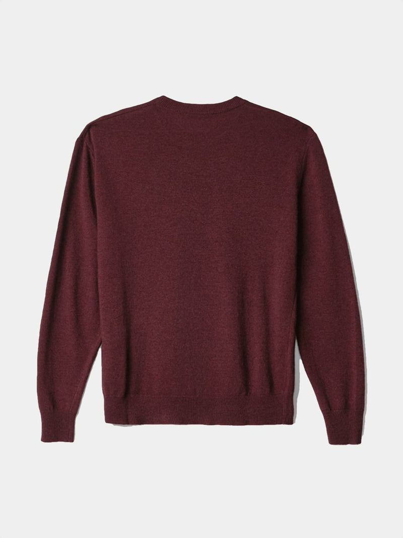 Hinnominate Maglia Paricollo Misto Cashmere Con Intarsio  Bordeaux