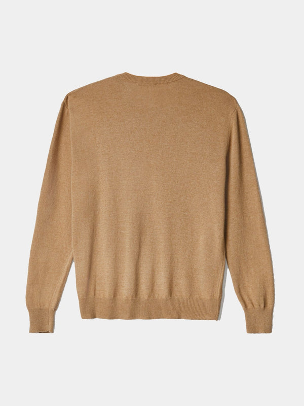 Hinnominate Maglia Paricollo Misto Cashmere Con Intarsio  Beige