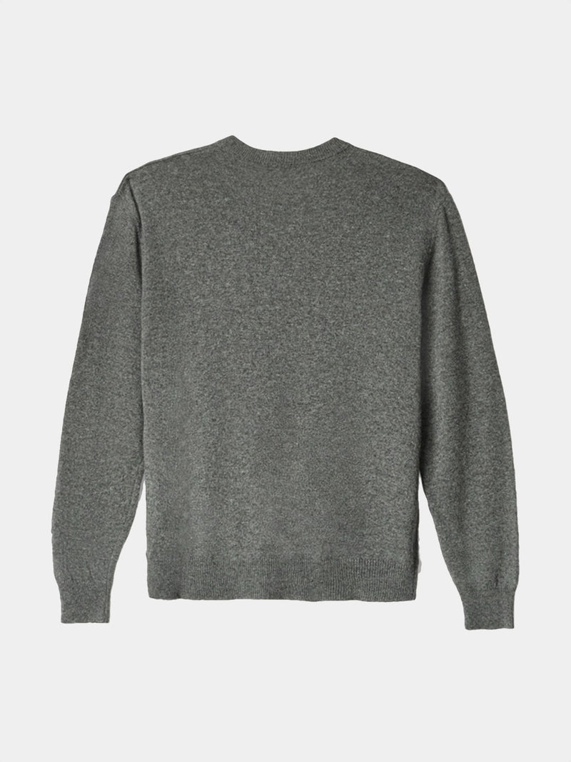 Hinnominate Maglia Paricollo Misto Cashmere Con Intarsio  Grigio Melange