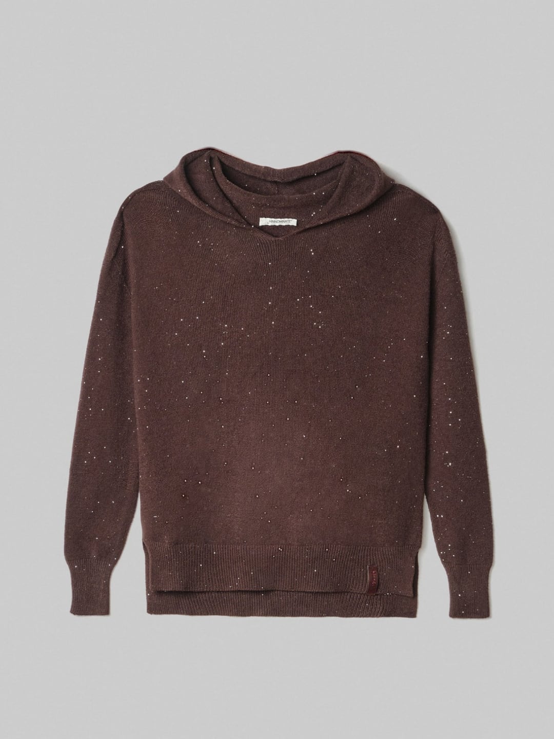 Hinnominate Maglia Cappuccio Con Paillettes Piu' Lunga Sul Dietro Moro