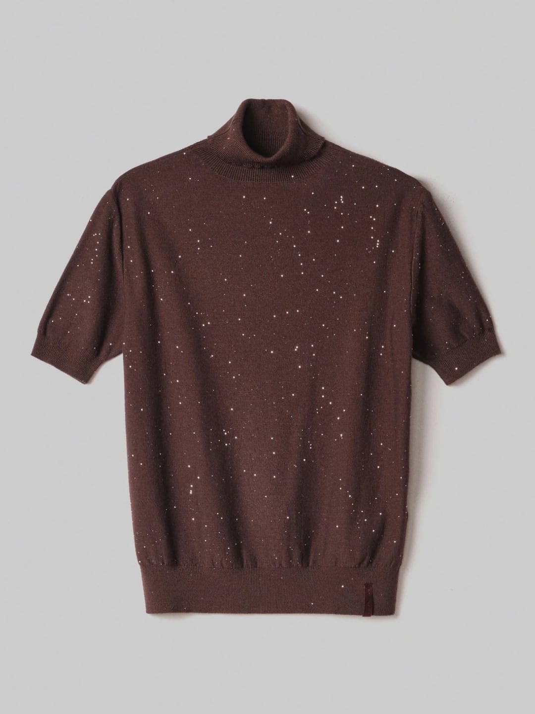 Hinnominate Maglia Dolcevita Con Paillettes Manica Corta Moro