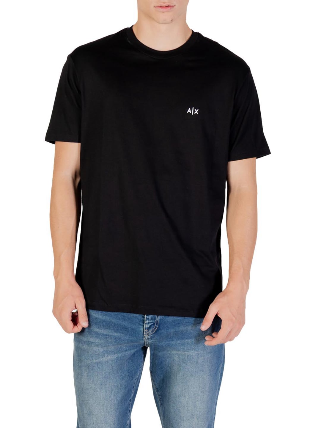 Armani Exchange T-Shirt Uomo Logo Ricamato Nero