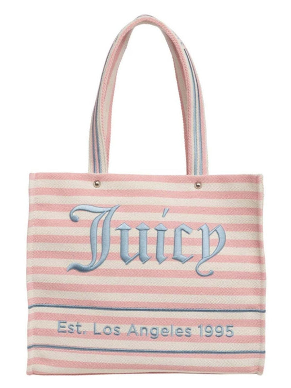 Juicy Couture Borsa Shopping Iris Beach Strip Straw Rosa