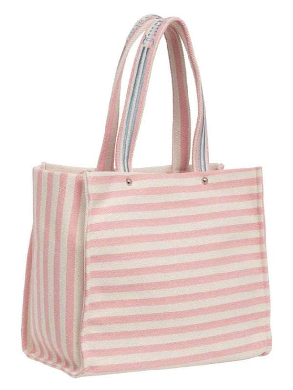 Juicy Couture Borsa Shopping Iris Beach Strip Straw Rosa