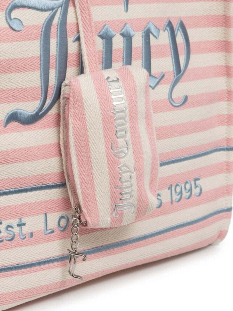 Juicy Couture Borsa Shopping Iris Beach Strip Straw Rosa