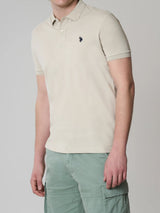 Polo manica corta KING in cotone nido d'ape Beige