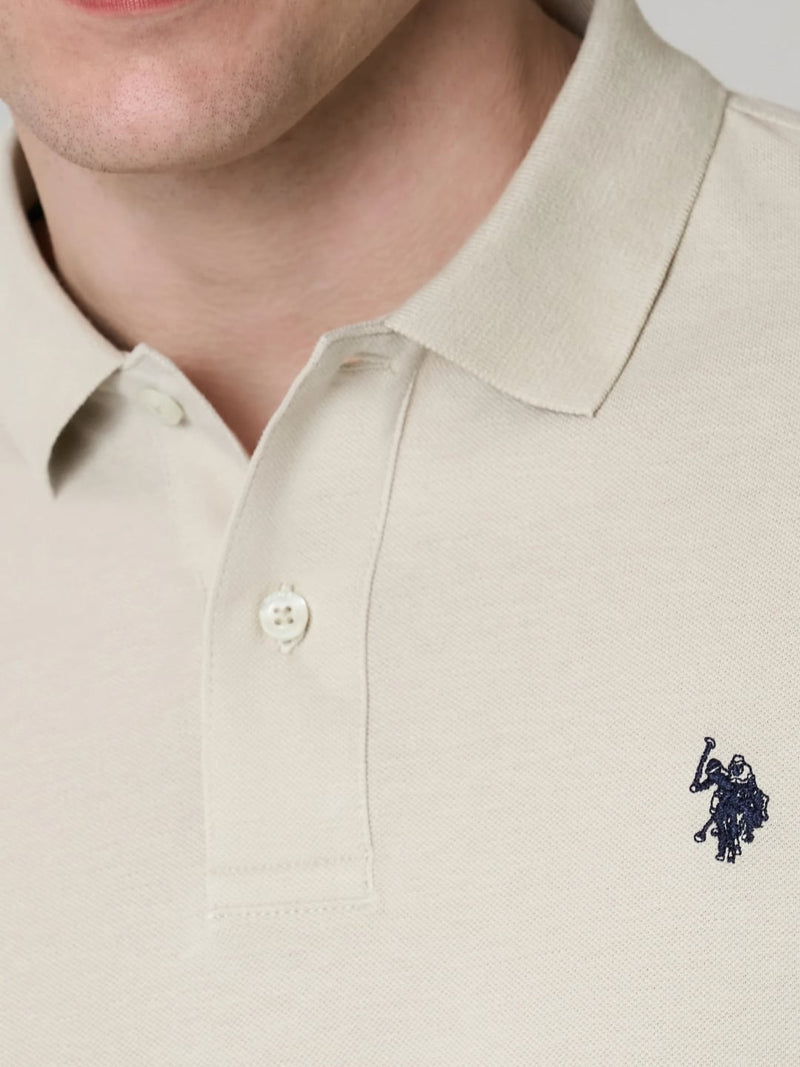Polo manica corta KING in cotone nido d'ape Beige