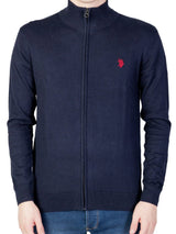 Us Polo Assn Maglia FullZip Cotone e Cachemere Blu