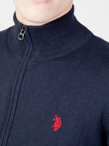 Us Polo Assn Maglia FullZip Cotone e Cachemere Blu