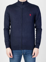 Us Polo Assn Maglia FullZip Cotone e Cachemere Blu