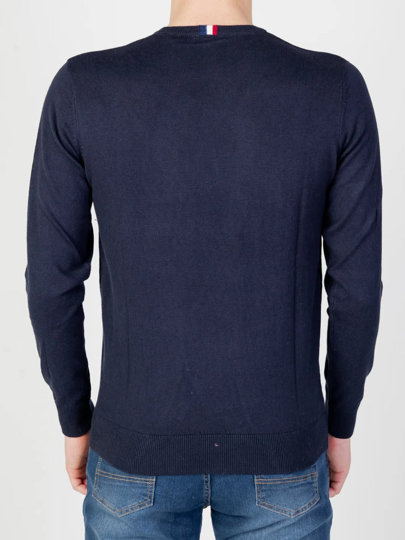 Us Polo Assn Maglia Girocollo Cotone e Cachemere Blu Navy