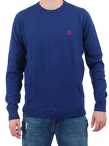 Us Polo Assn Maglia Girocollo Cotone e Cachemere Blu Royal