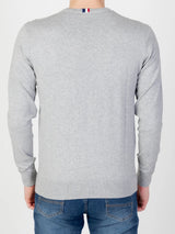 Us Polo Assn Maglia Girocollo Cotone e Cachemere Grigio Chiaro