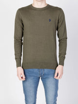 Us Polo Assn Maglia Girocollo Cotone e Cachemere Militare