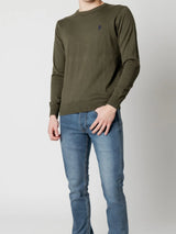 Us Polo Assn Maglia Girocollo Cotone e Cachemere Militare