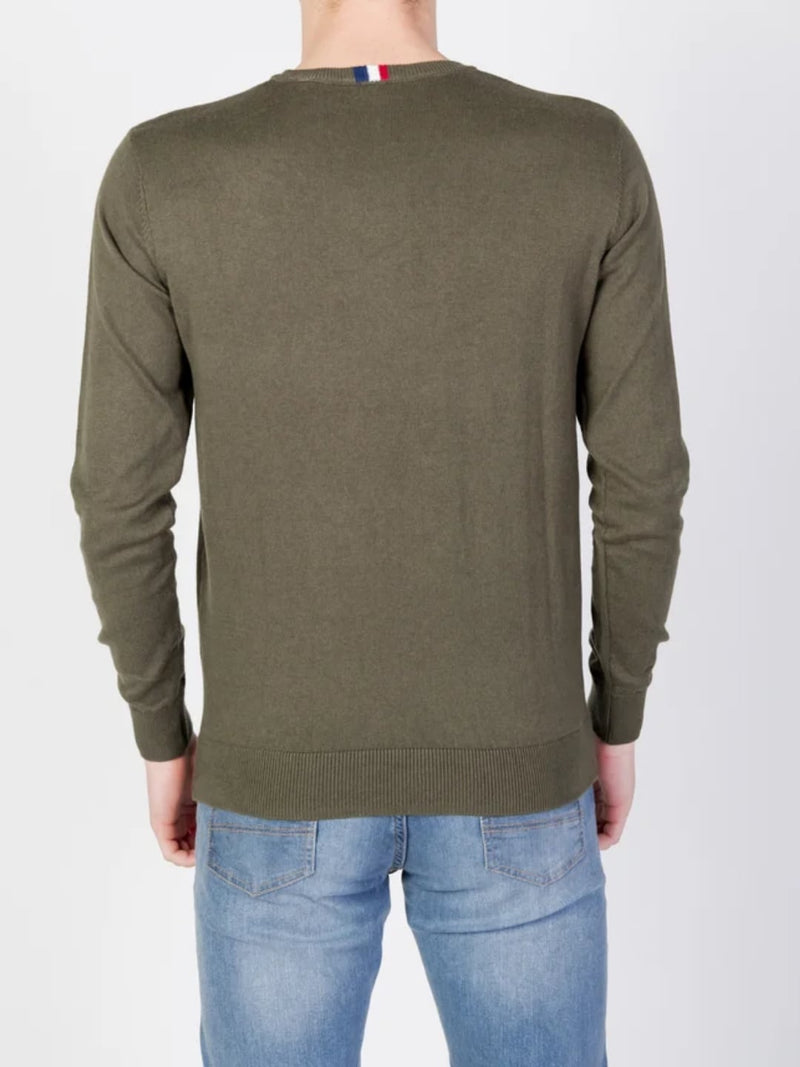 Us Polo Assn Maglia Girocollo Cotone e Cachemere Militare