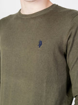 Us Polo Assn Maglia Girocollo Cotone e Cachemere Militare