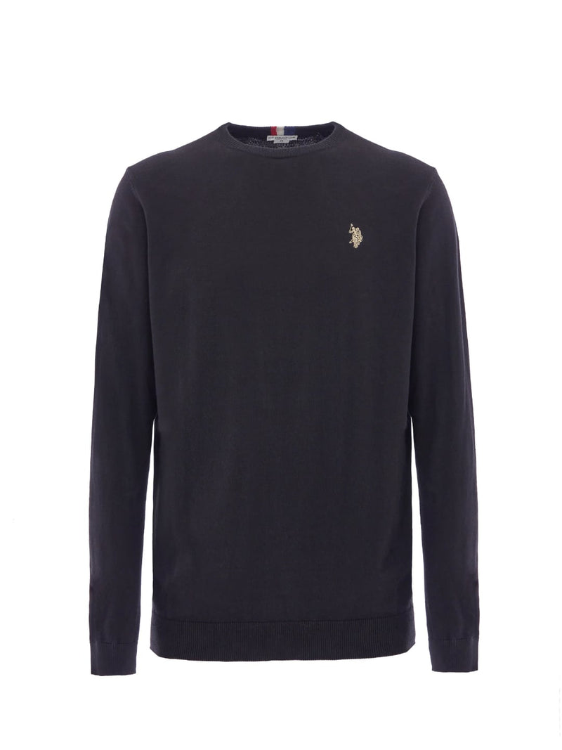 Us Polo Assn Maglia Girocollo Cotone e Cachemere Nero