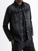 Antony Morato Camicia Regular Fit In Denim Nero