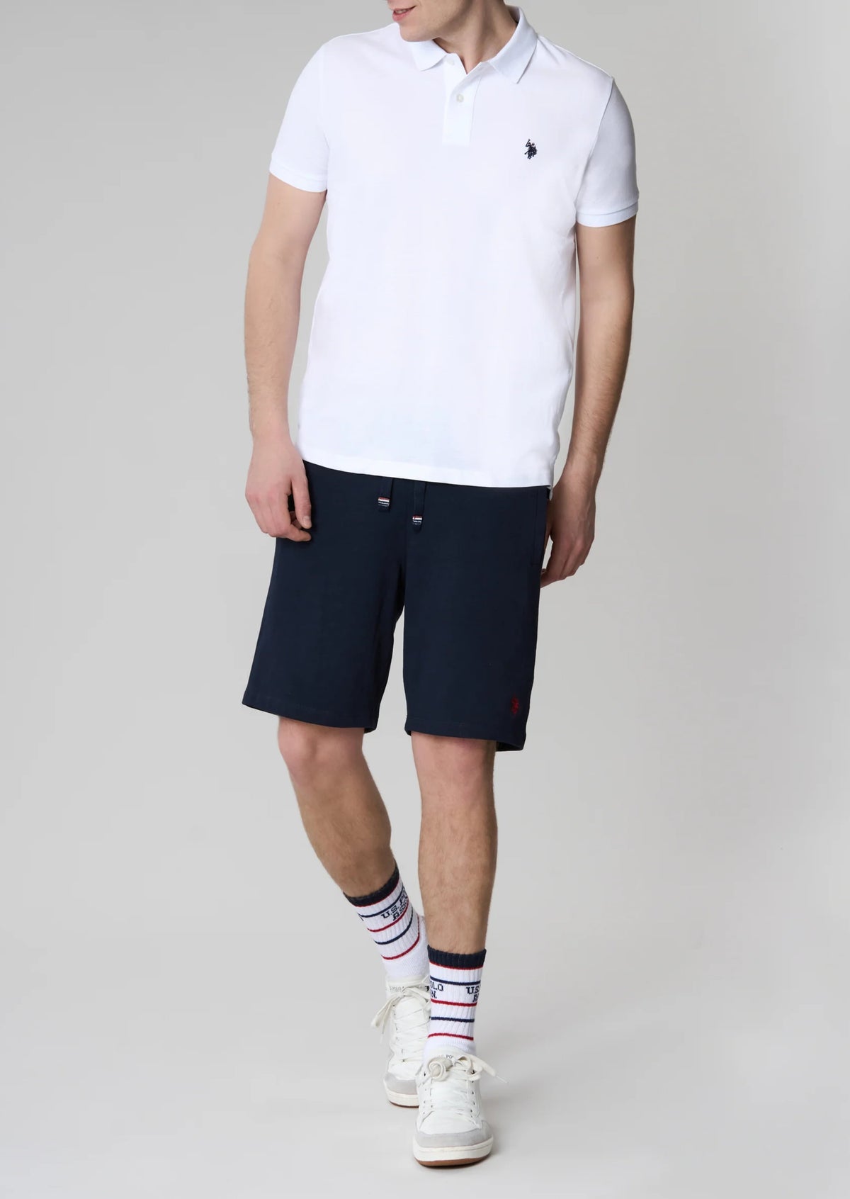 Us Polo Assn Polo manica corta King in Cotone nido d'ape Bianco